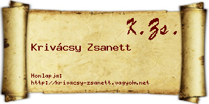 Krivácsy Zsanett névjegykártya