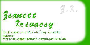 zsanett krivacsy business card